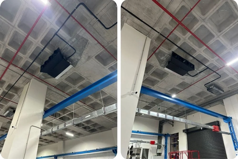 Karizma Tekstil üretim alanında kanal ve hava dağıtım uygulamaları