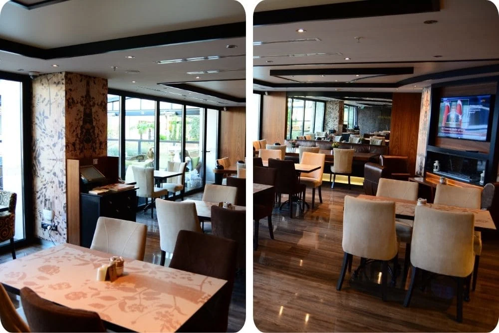 Mado Hukukçular Towers restoranının iç mekan oturma alanı